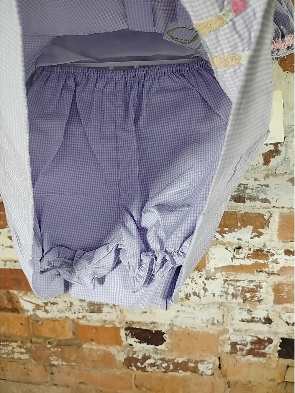 Vintage NWT Petit Ami Gingham Pink Purple Party Balloon Dress With Bloomers 9M - Picture 3 of 5